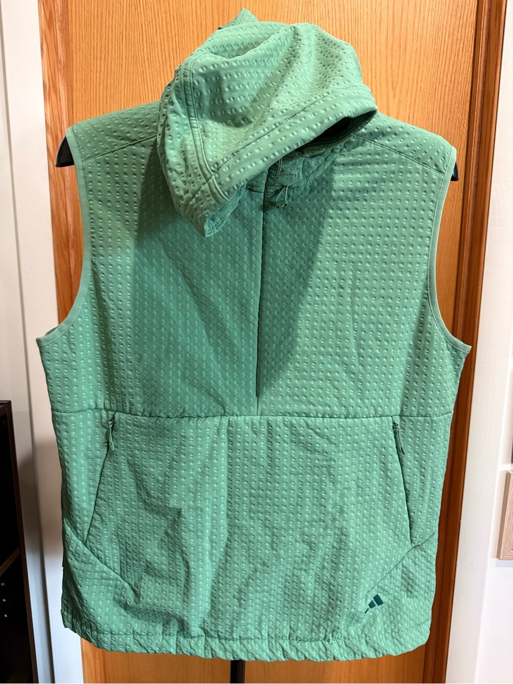 adidas Mint Green Quilted Hooded Vest for Men